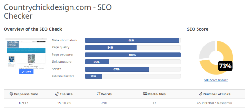 seo results chart country chick design